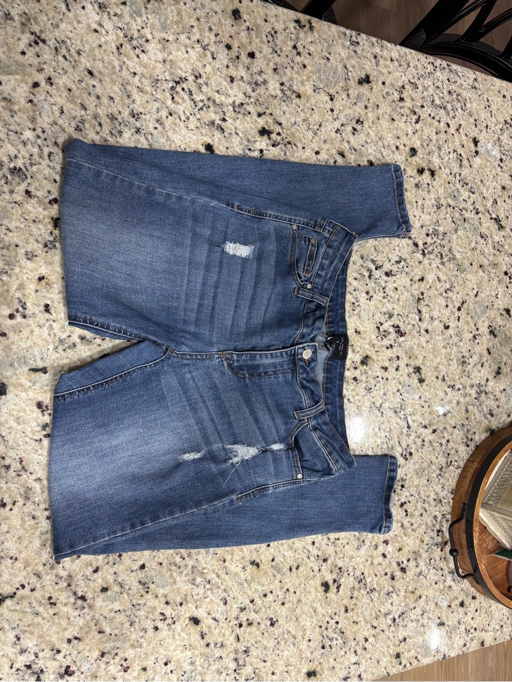 Women’s Distressed Midrise Blue Denim Jeans